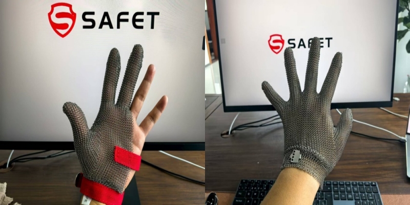 Stainless steel cut resistant gloves